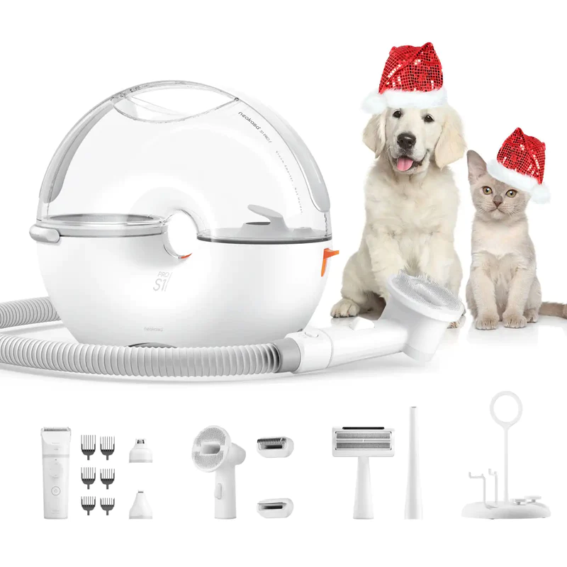 Neakasa S1 Pro – Kedi ve Köpek Tıraş Makinası, Vakumlu Tarama Seti – 50dB Sessiz Tasarım – Pet Tüy ve Tırnak Bakım Seti