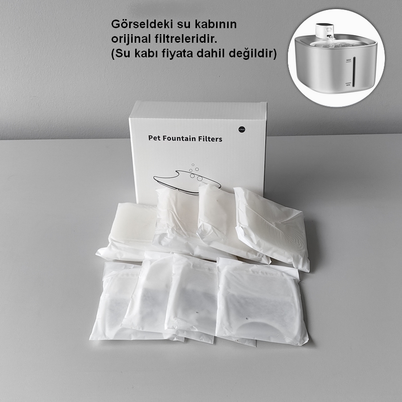 Paslanmaz Çelik Otomatik Su Kabı Yedek Filtreleri 4’lü Set  (InWS serisi filtreleri)