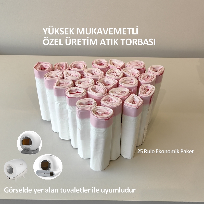 Yüksek Gramajlı ve Dayanıklı Özel Üretim Otomatik Kedi Tuvaleti Atık Torbası