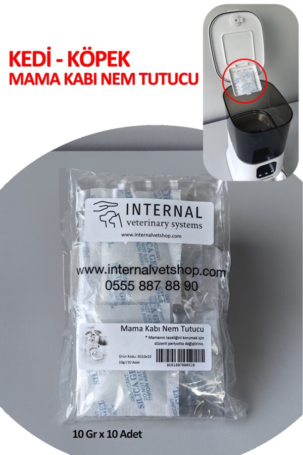 Pet Mama Kabı Nem Tutucu, 10'lu Paket (10 GR X 10 ADET), Kedi Köpek Mama Kabı Nem Tutucu